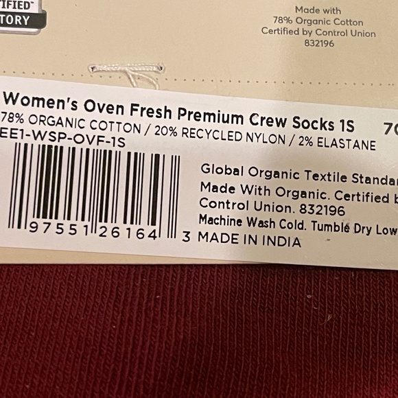 Pact Oven Fresh Premium Crew Socks Two Pair NWT! Retail: $24 - Picture 6 of 6